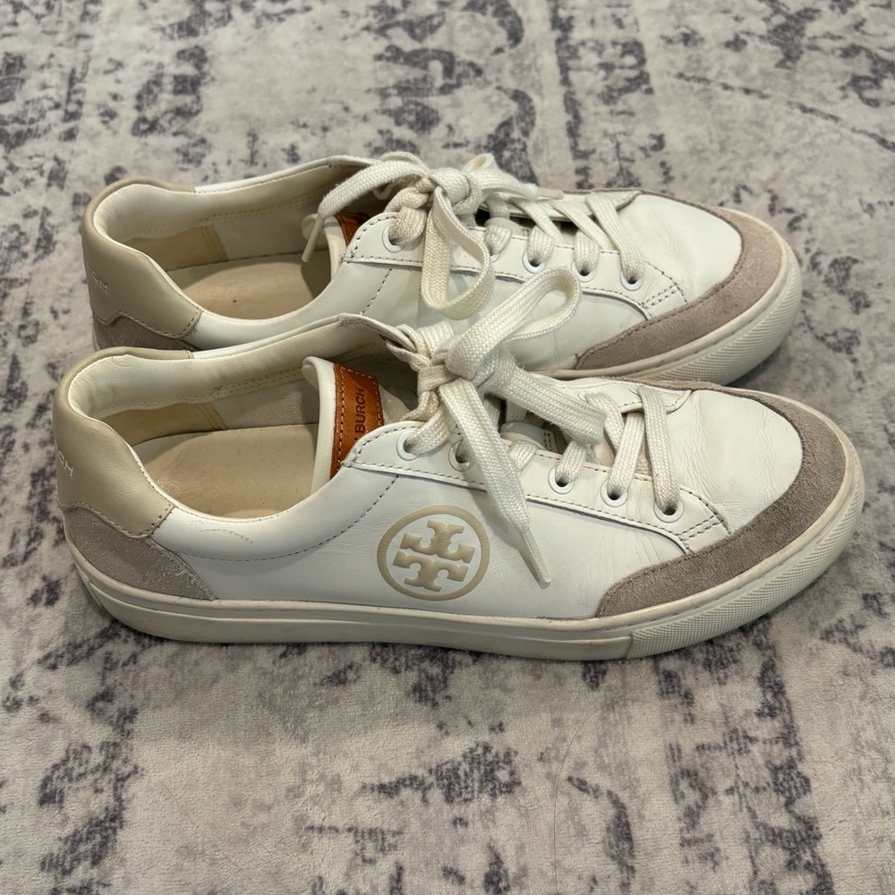 Tory Burch Cream and Gray Casual Sneakers - Picture 3 of 3